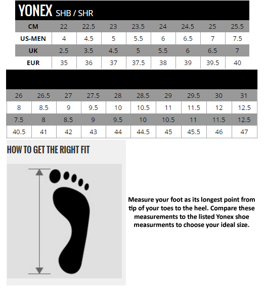 yonex shoe sizes